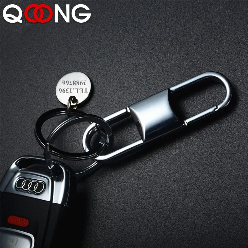 QOONG 2019 модная цепочка для ключей Для мужчин серебряный металлический брелок