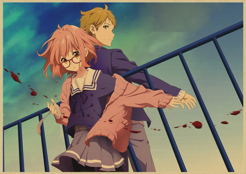 Kyokai no kanata Мирай Курияма Наклейка на стену плакат из крафт-бумаги наклейки японский домашний декор крафт-бумага наклейки на стену