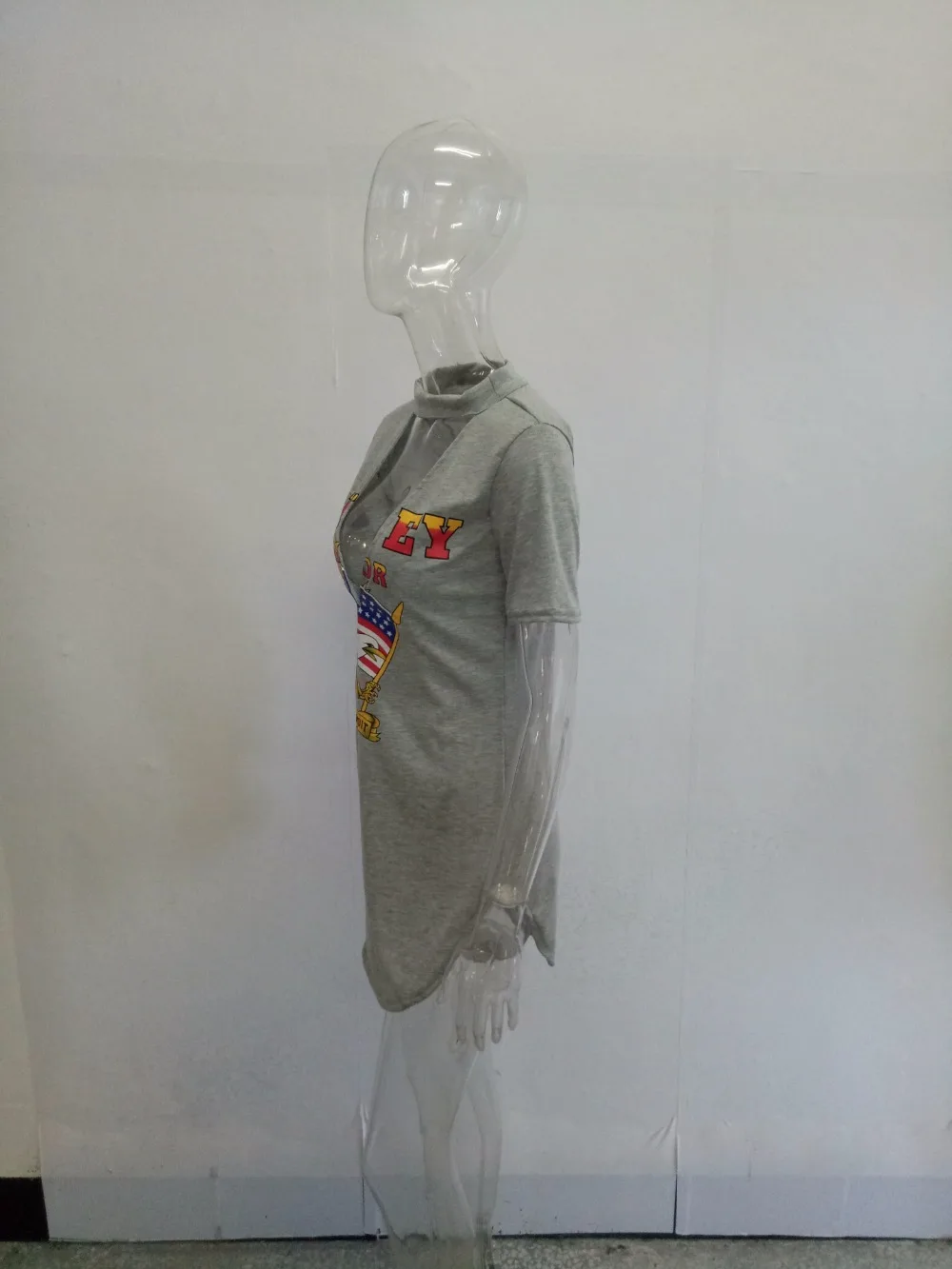 Холтер Мода Hawk печати Сексуальная глубоким v-образным вырезом Женские рубашки Top