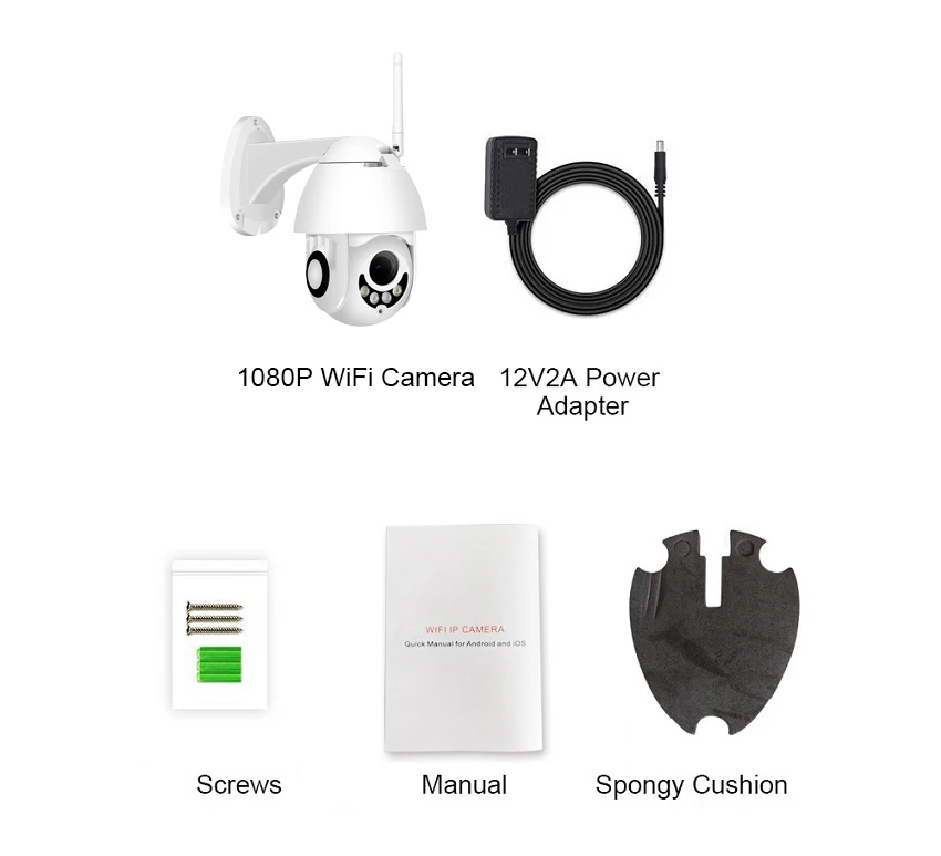 

WIFI Camera Outdoor PTZ IP Camera H.265+ 1080P Speed Dome CCTV Security Cameras IP Camera WIFI Exterior 2MP IR Home Surveilance