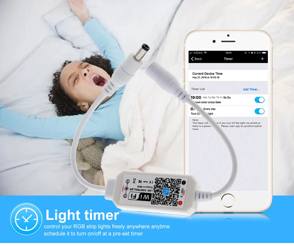 Magic Home Wi-Fi Сигле Цвет светодиодный контроллер постоянного тока 5-28V для DC12V 24V Сигле Цвет Светодиодные ленты светильник
