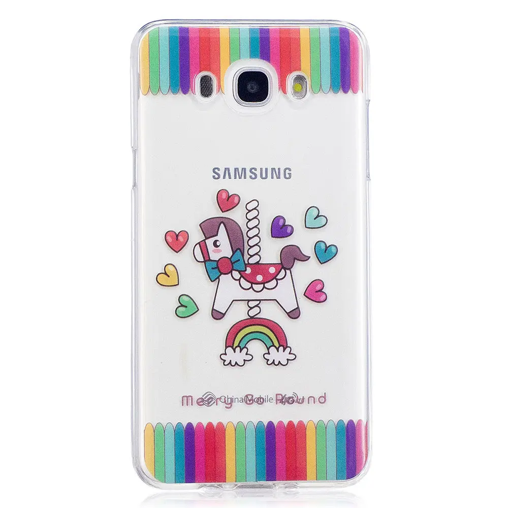 Подходящий чехол для Samsung Galaxy J7 2016 J710F J710FN J710FN/DS мягкий ТПУ телефона с единорогом