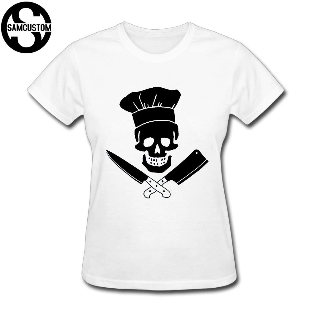 Фото SAMCUSTOM новые черные футболки шеф повара с 3D принтом для женщин - купить