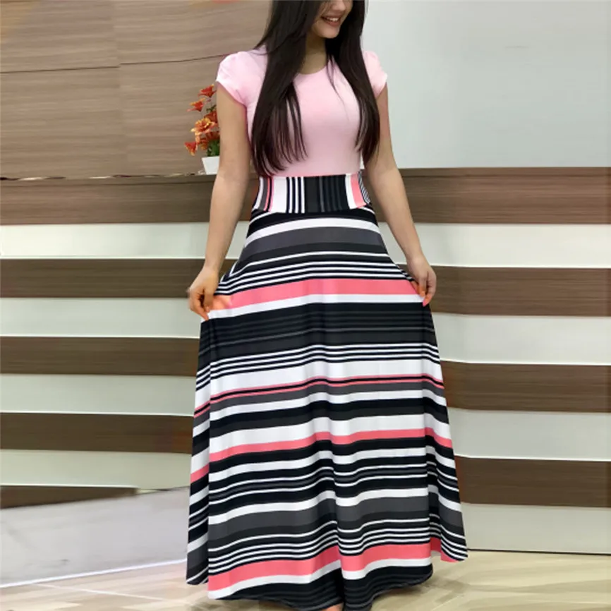 Женское летнее платье модное сексуальное с коротким рукавом и цветочным принтом