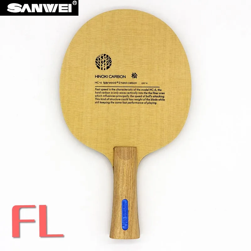 SANWEI HC6S Hinoki углеродное лезвие для настольного тенниса/лезвие для пинг-понга/бита для настольного тенниса - Цвет: FL long handle