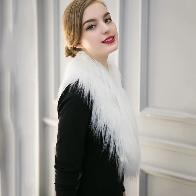 Женский шарф из искусственного меха LVCHI повседневный теплый лисы на выпускной