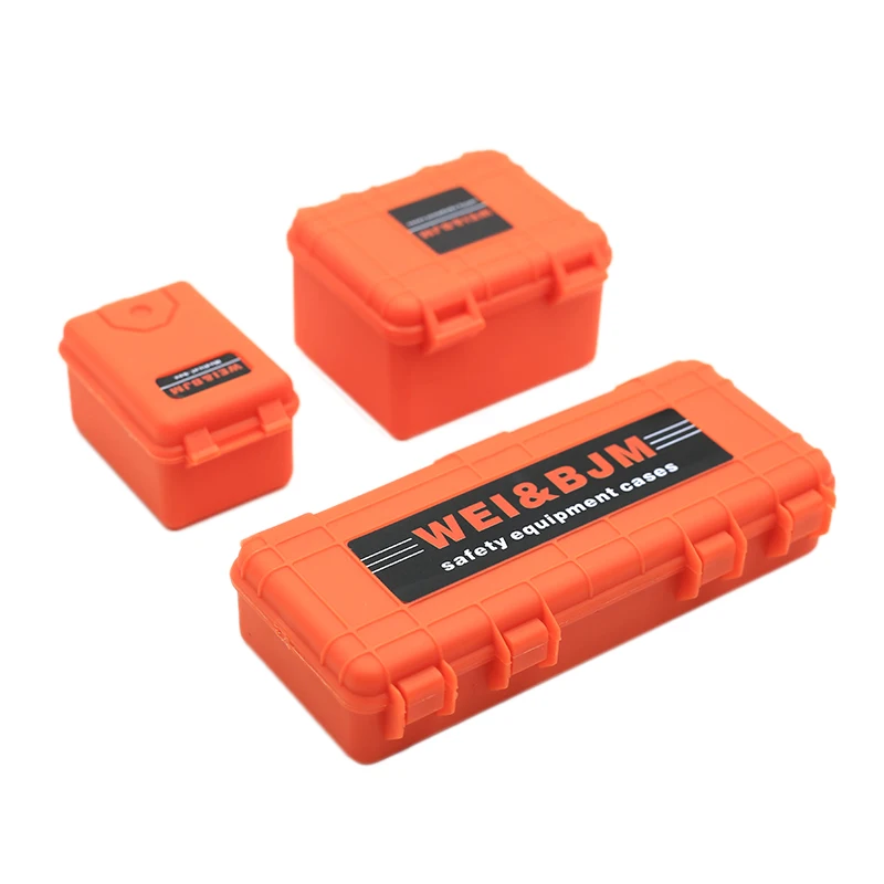 Orange 3 шт. пластиковый Радиоуправляемый автомобильный ящик для хранения, декоративный инструмент для Traxxas Trx4 Axial Scx10 90046 D90 1/10 аксессуары для радиоуправляемых гусеничных автомобилей - Цвет: Orange
