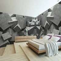 custom wall cloth modern 3d geometry cement photo murals wallpaper living room bedroom creative art wall papers papel de parede