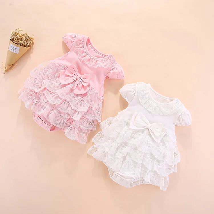 JOYINPARTY girl romper baby girls dress Kids white first birthday one year lace Cute party Newborn princess wear | Мать и ребенок