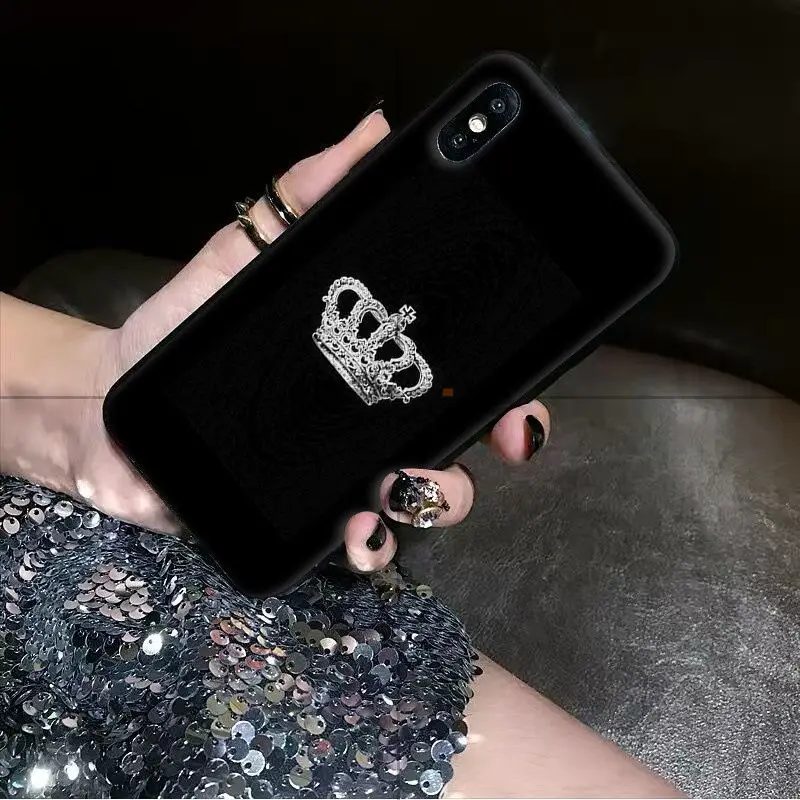 Babaite королева и король DIY Роскошный Высокий протектор на конце чехол для iPhone X XS MAX 6