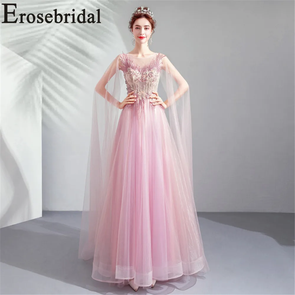 Женское вечернее платье без рукавов Erosebridal длинное кружевное трапециевидной