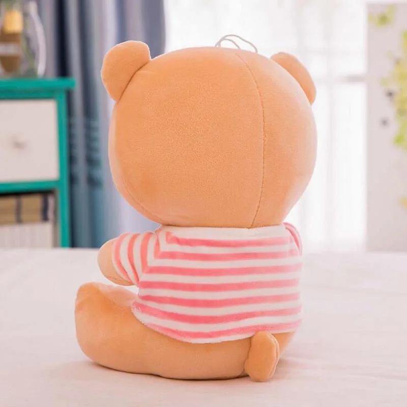 

Lovely Bear Wearing Clothe Plush Toy Stuffed Animal Soft Plush Doll Send to Children Christmas Gift