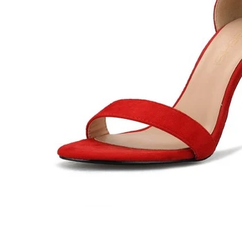 8CM Heel Height Женские босоножки; обувь на высоком каблуке; Летние сандалии-гладиаторы с ремешком на щиколотке; пикантные вечерние туфли с открытым носком; красные свадебные туфли; H0052 - Цвет: 8CM Heel Height
