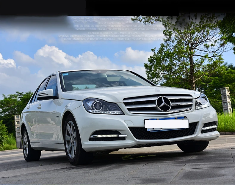 Автомобильный Стильный чехол для Mercedes-Benz W204 C200 светодиодный налобный фонарь 2011 2012 2013 год светодиодный налобный фонарь ксеноновая лампа
