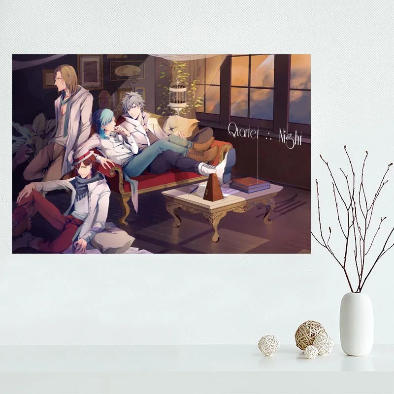 Хороший Uta no Prince Sama плакат на заказ холст плакат искусство отделочная ткань для дома ткань стены плакат печать шелковая ткань - Цвет: Темный хаки