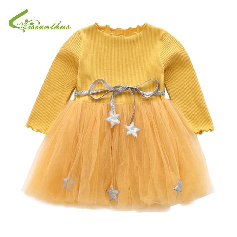 Spring Autumn Long Sleeves Children Girl Clothes Casual Mesh Dress for Girls Mini Tutu Kids Party Wear Clothing | Детская одежда и