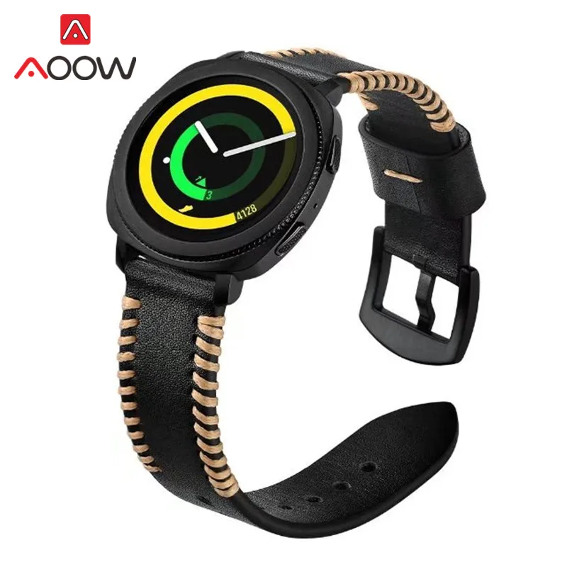 Ремешок из натуральной кожи для Samsung Gear Sport S2 S4 быстросъемный сменный Браслет