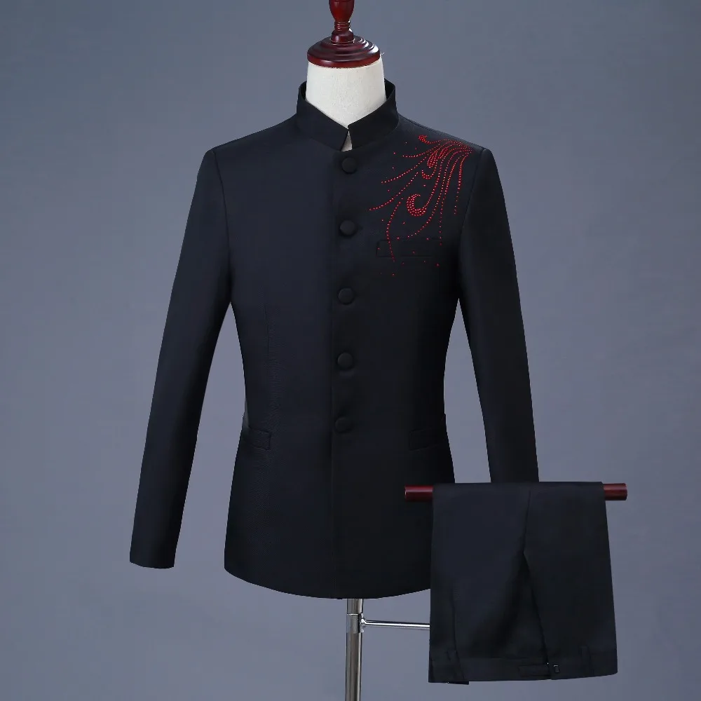 2018 New Elegant Brand Wedding Mens Suit Flower Single Breasted For Men Slim Fit Groom Tuxedo Blazer Costume Homme Mariage | Мужская