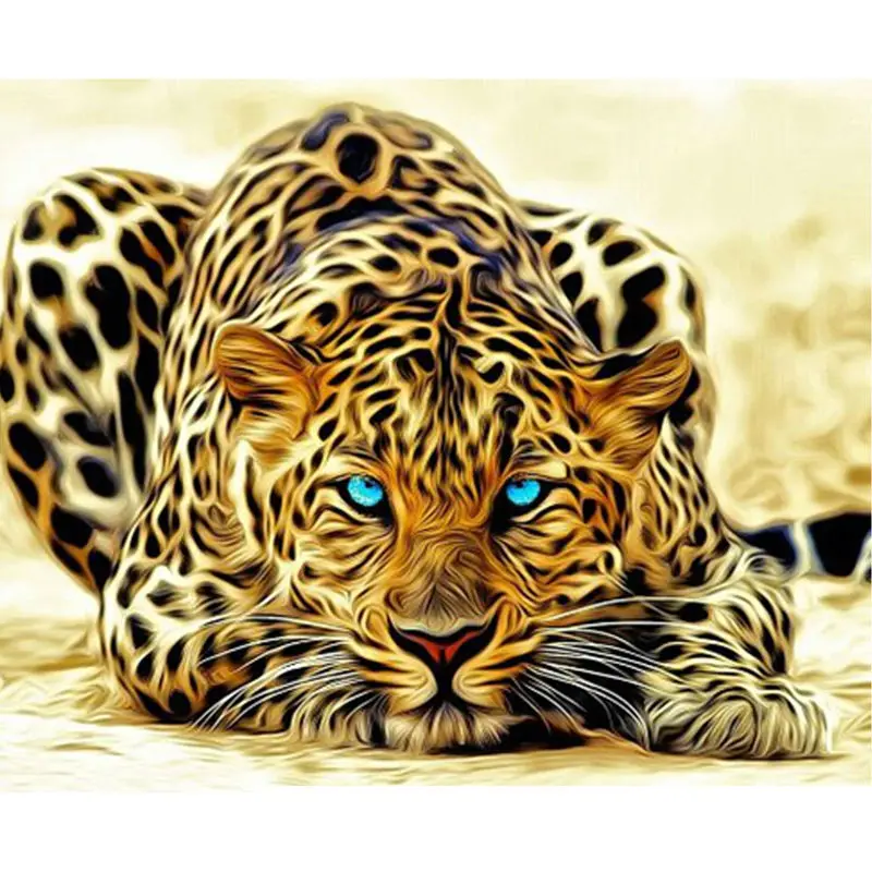 GLymg Леопардовый значок Алмазная вышивка полный квадрат алмаз Леопард картина 5d