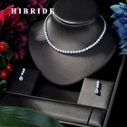 Ожерелье и серьги HIBRIDE с крупным круглым фианитом, роскошный свадебный вечерние велирных украшений для вечеринки