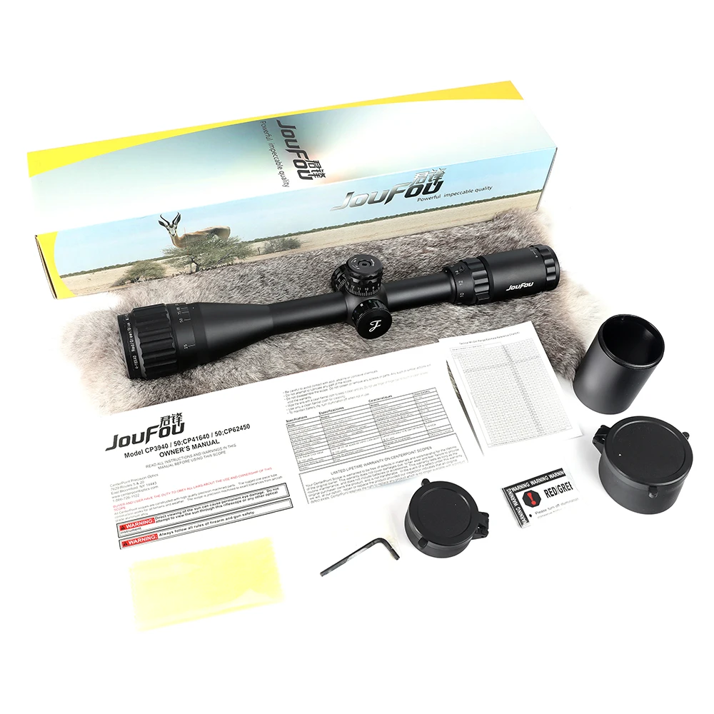 JouFou 4-16X40 AOL Охота прицел RGB подсветкой тактический оптика с многослойным
