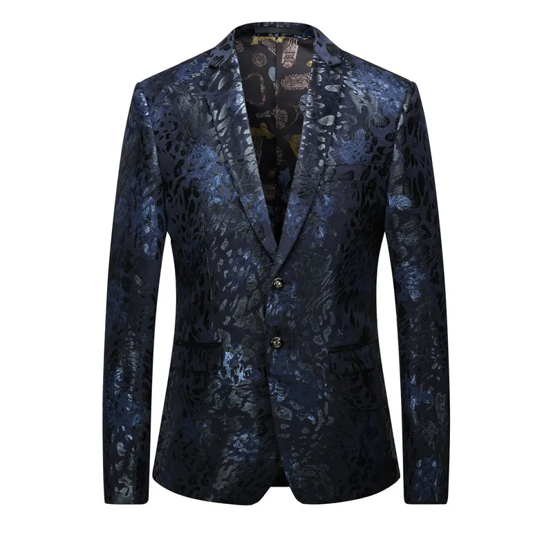 

Men's jacket spring and autumn new men's fashion slim hot gold jacket men's new business formal suit ball party dress