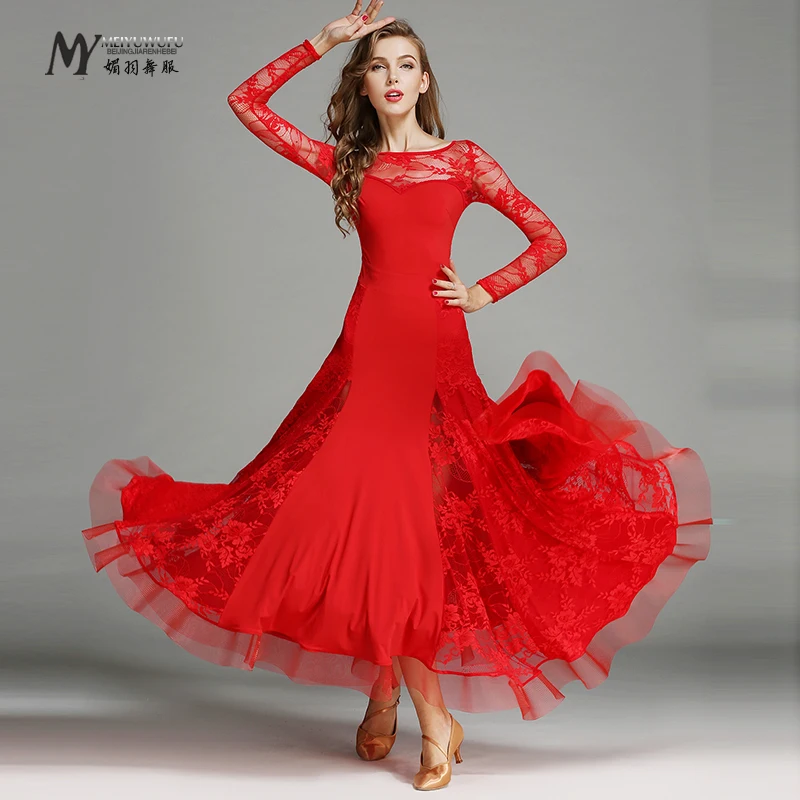 

women ballroom dance dress for sale ballroom dancing costumes dress waltz dance costumes spansish dress lace dress long sleevs