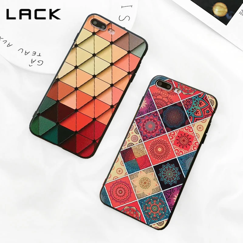 LACK Geometry Triangle Phone Case For iphone 7 6 6s 8 Plus Abstract Flower Colorful Gradient Soft Cases Cover Coque |