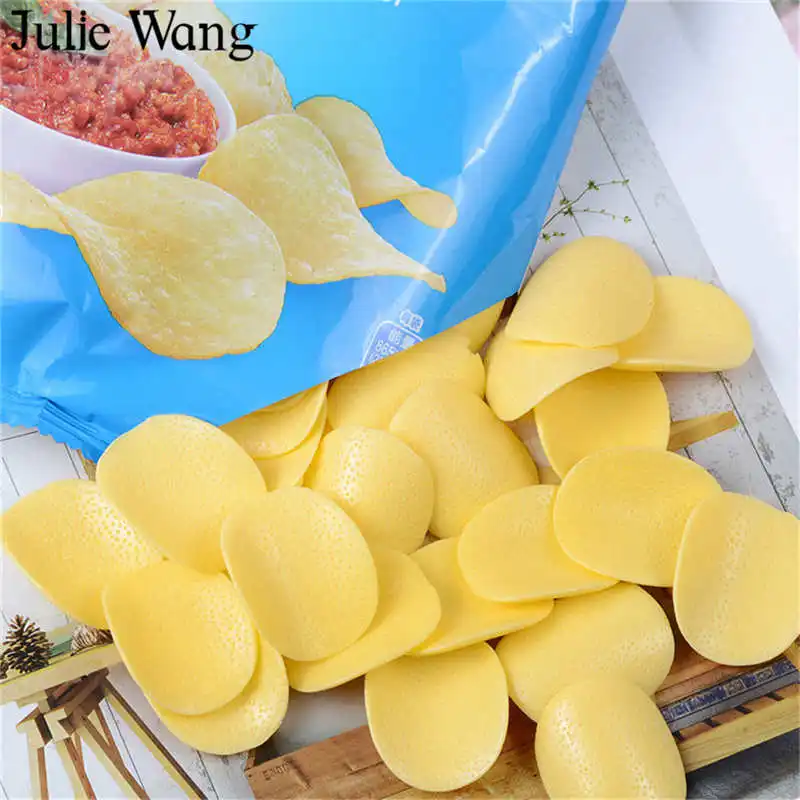 Julie Wang 10 шт. искусственная еда из смолы картофельные чипсы Подвески слизь