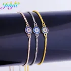 Женские и мужские браслеты Juya Ali Moda, регулируемые цепочки-слайдеры с покрытием из золота и серебра