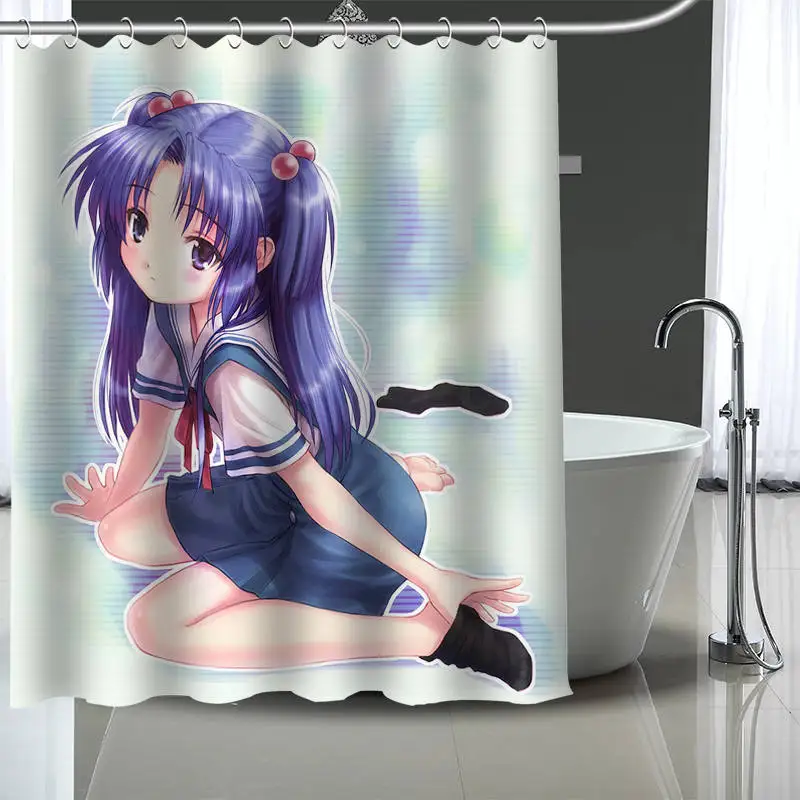 Новинка занавески Clannad на заказ для ванной из полиэстера водонепроницаемая