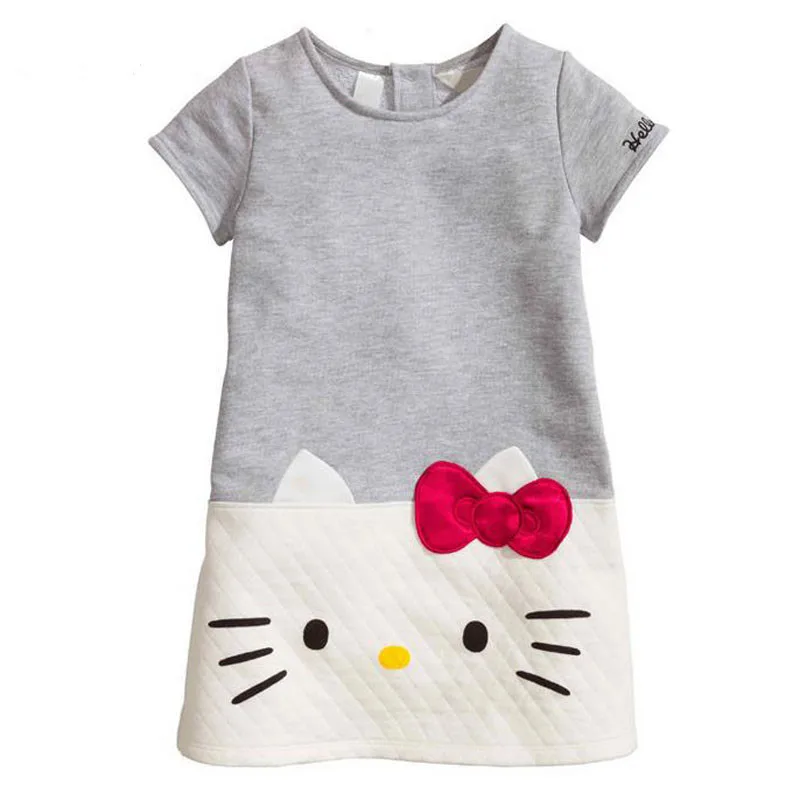 2017 Новорожденных Девочек Платья Hello Kitty Для Милый Стиль Одежды Детская Одежда
