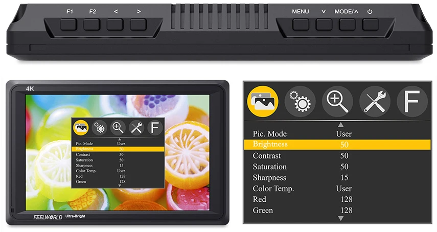 Feelworld FW279S 7 дюймов 3g SDI 4 K HDMI DSLR камера полевой монитор ультра яркий 2200nit Full HD 1920x1200 lcd ips для улицы