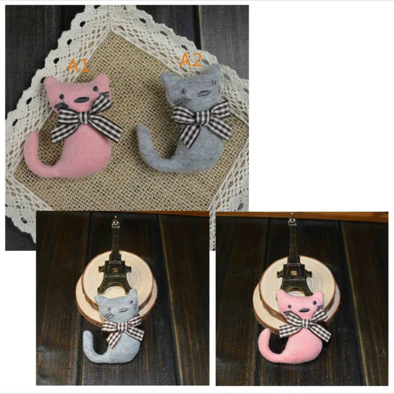

Children brooch cute cartoon kitten flower lapel pin suit boutonniere fabric yarn pin button Handmade fabric boys and girls