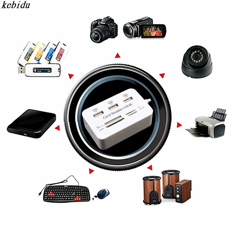 Usb концентратор с 3 портами комбо 2 0 устройство для считывания Micro карт