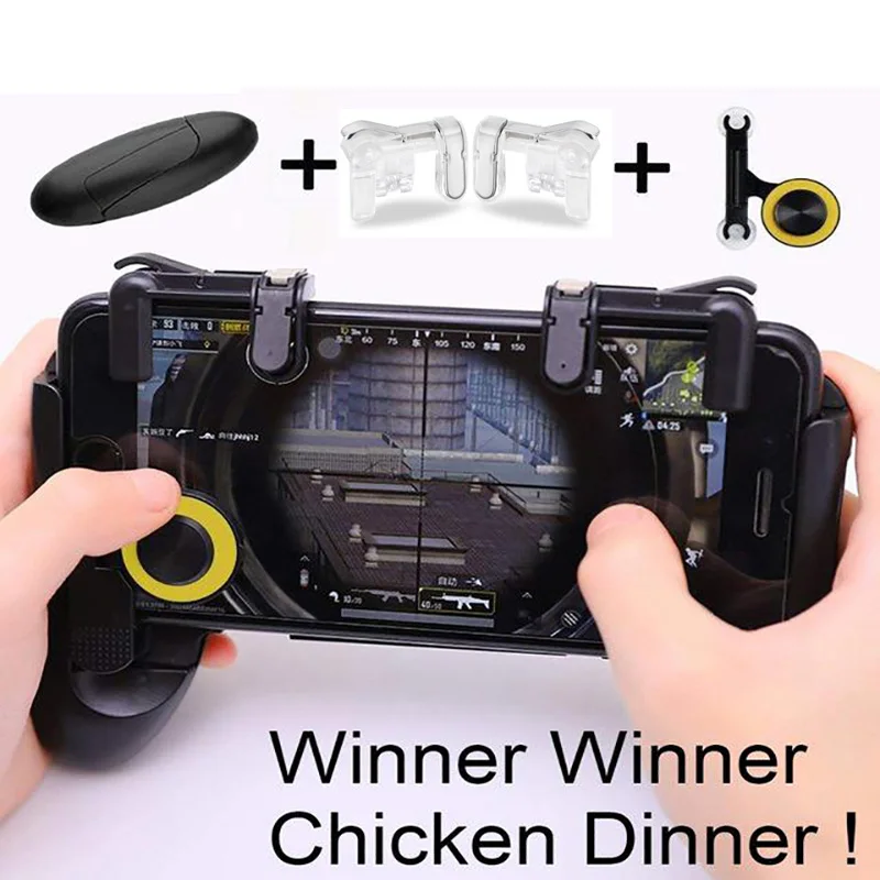 1 пара PUBG мобильный игровой огонь Кнопка Aim ключ смартфон игровой триггер L1 R1 шутер контроллер Прозрачный V4.0 - Цвет: 3 IN 1 CLEAR