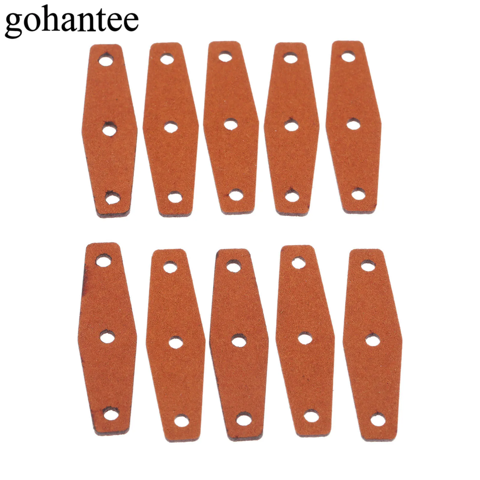 

Gohantee коричневый, 10 шт., чехлы для рогатки из микрофибры и кожи с центральным отверстием для охоты, катапульты 50 мм x 14 мм x 8 мм