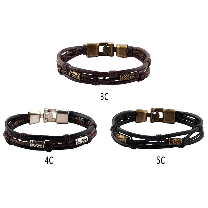 2018 украшенная тесьмой обертка винтажные мужские украшения браслеты из