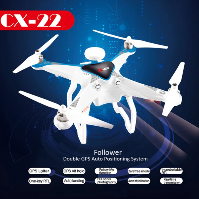 Профессиональный радиоуправляемый Дрон CX22 с hd камера 2 4 ГГц 6 оси 5 8g FPV двойной GPS