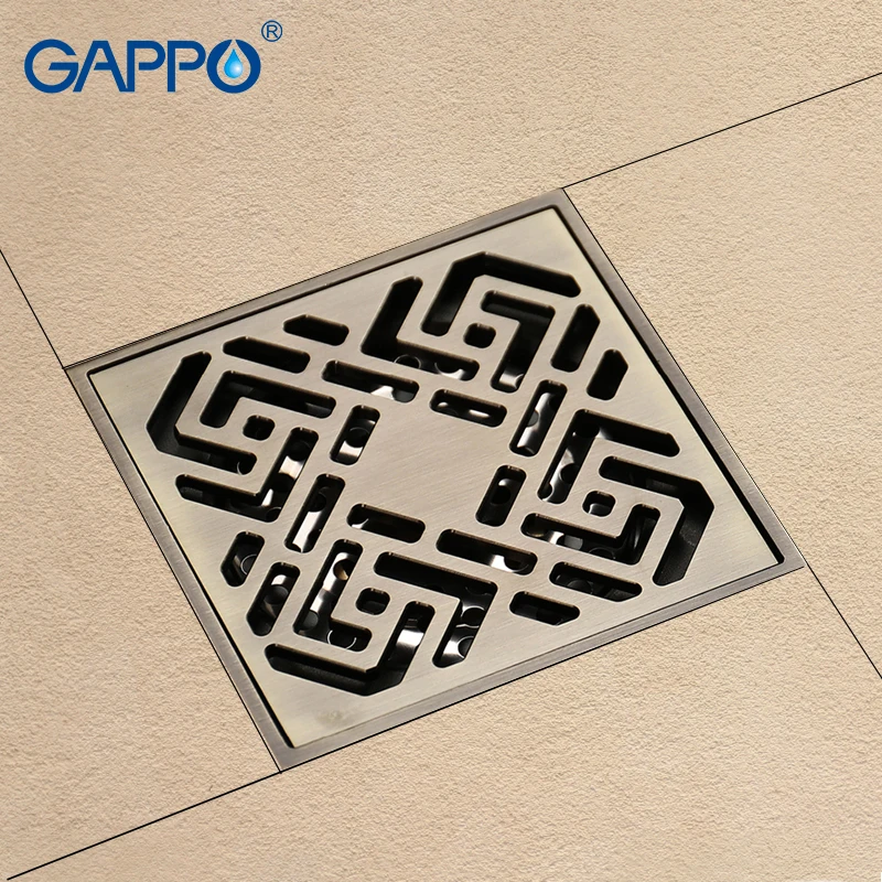 GAPPO Drains квадратный резной сливной фильтр для ванной комнаты напольная крышка