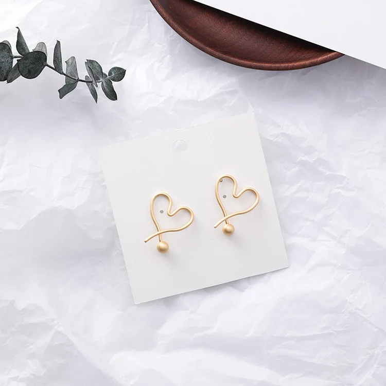 2019 New Fashion Trendy Simple Gold Heart Drop Earrings for Women Female Sweet Grils Earring Jewelry Bijoux Dropship | Украшения и