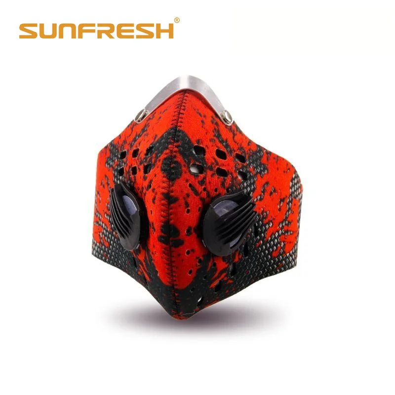 red mask Зимняя велосипедная тренировочная маска для лица, велосипедная Smog maske n99, воздушный фильтр, активированный уголь, дышащая маска для катания на лыжах, рыбалки, катания на коньках - Цвет: red mask
