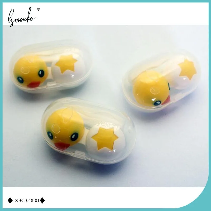 Lymouko Горячая милый желтый мультфильм маленькая утка портативный пластиковый корпус контактных линз для комплекта контактные линзы коробка контейнер