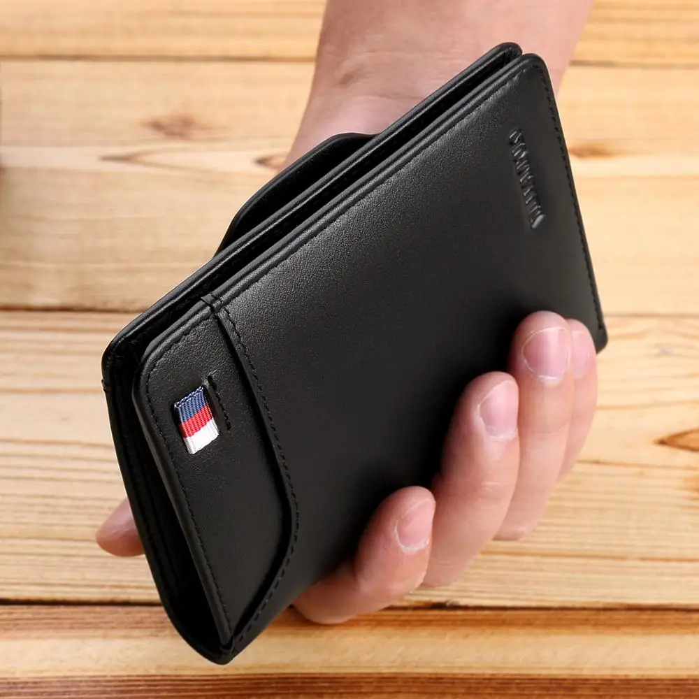 WilliamPOLO Men Wallet Short Credit Card Holder Bifold Genuine Leather Small Multi Case Slots Oe Cowhide New | Багаж и сумки