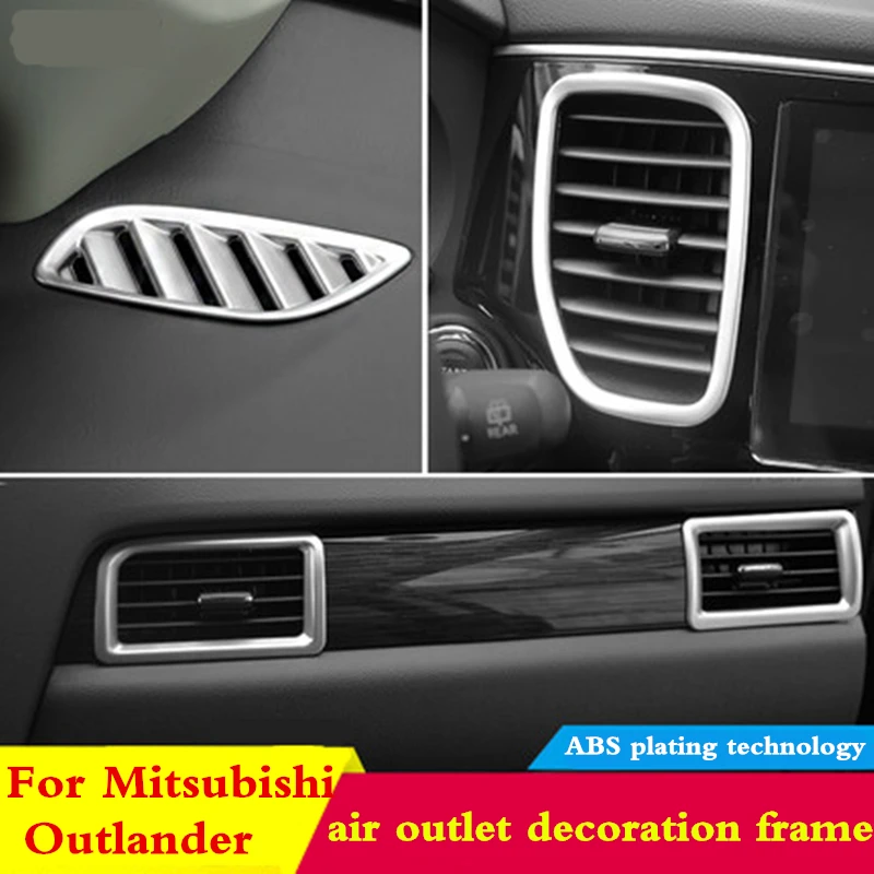 For Mitsubishi Outlander 2013 2016 2017 2018 Air outlet decorative frame dashboard  conditioning hole decorative strip sticker