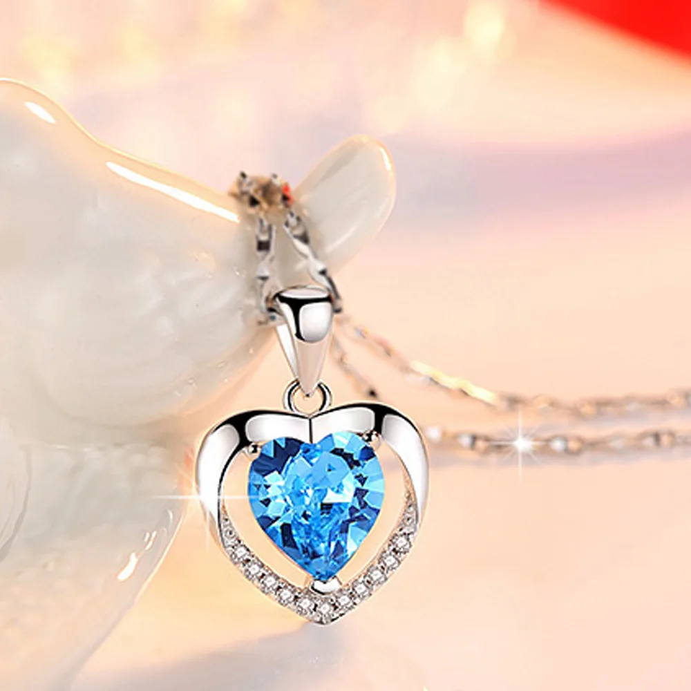 Love heart shaped Подвеска с синим кристаллом аксессуары для изготовления украшений