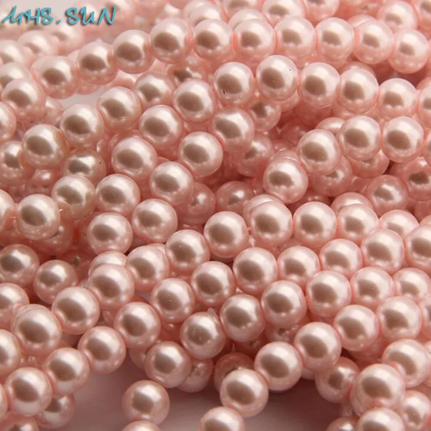 MHS.SUN 3MM-16MM Lt Pink Color Fake Pearls Round Loose Spacer Imitation Glass Pearl Hand Craft Garment&ampJewelry Decoration | Дом и сад