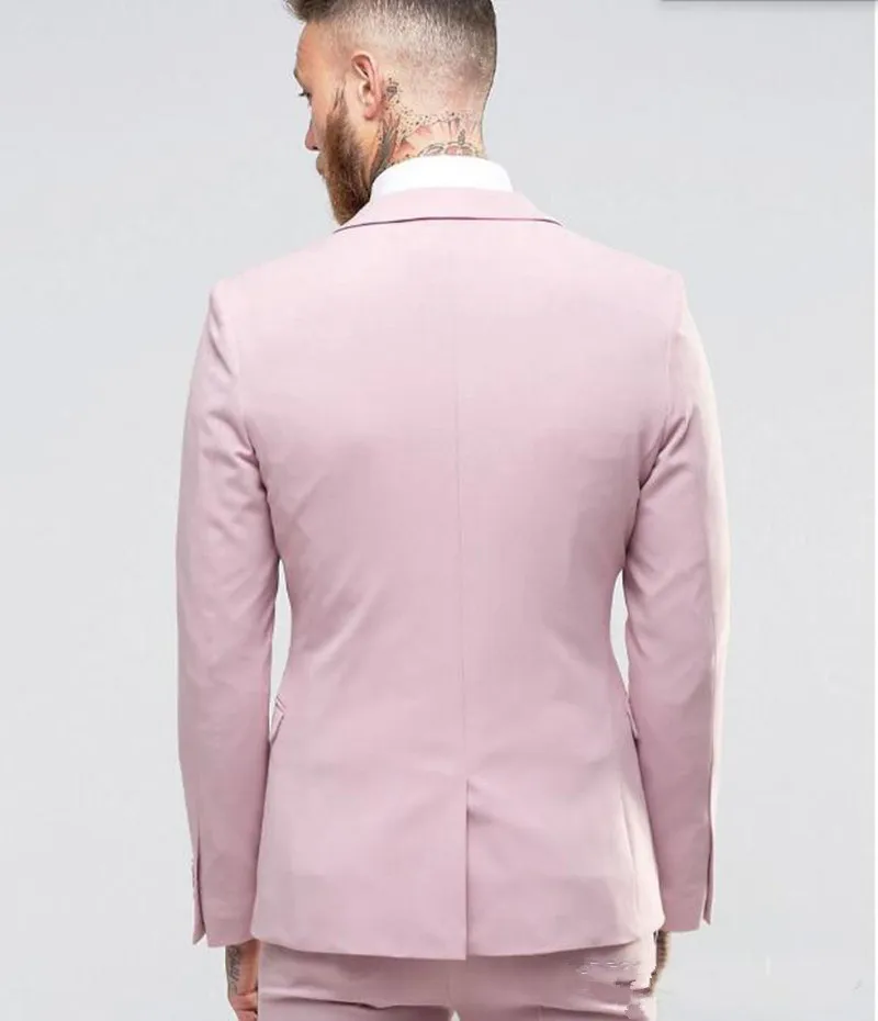 Новое поступление светло розовый мужской костюм приталенное вечернее платье