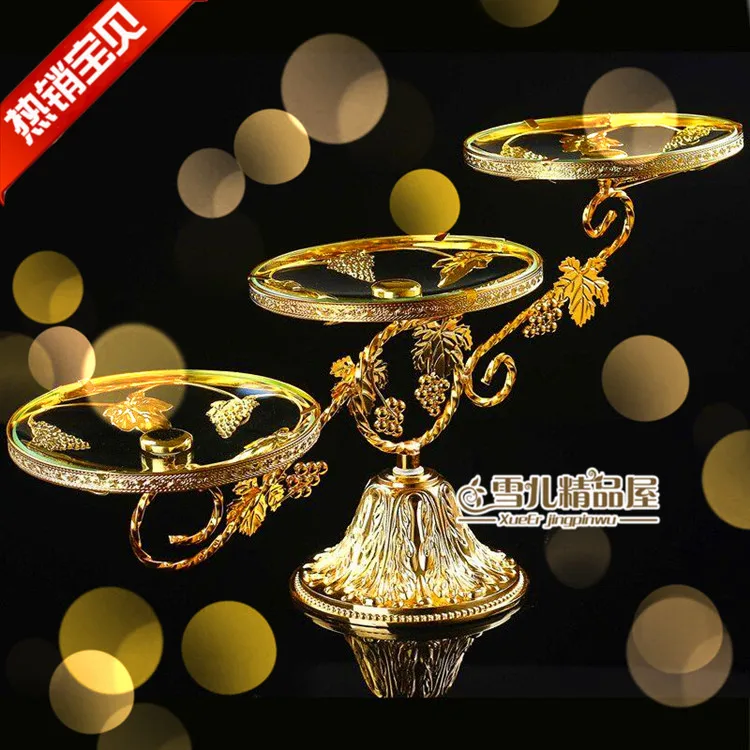 Европейская мода лоза фрукты тарелка три слоя торт компот роскошные свадебные