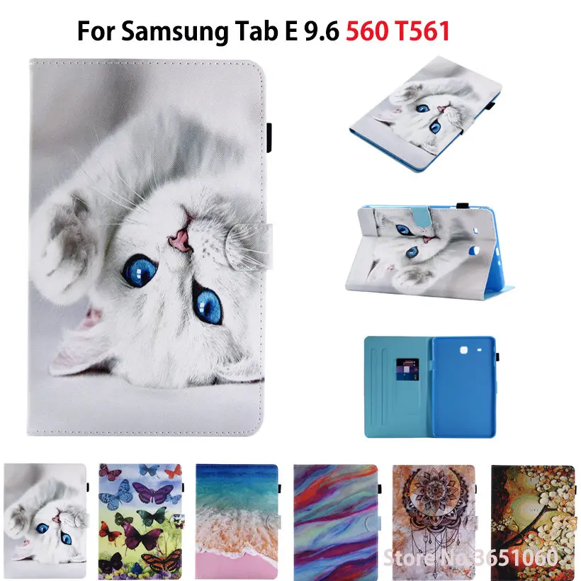 Чехол для samsung Galaxy Tab E 9,6, чехол для samsung Galaxy Tab E T560 SM-T560 T561, чехол s Funda, чехол-подставка с изображением кота из мультфильма
